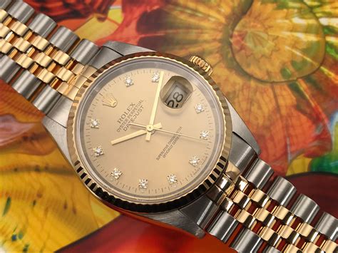 18k two tonme rolex oyster perpertual datejust|Rolex Datejust 18k gold diamond.